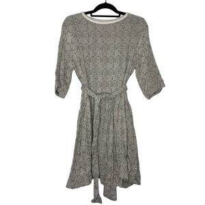 Ace & Jig Margot Dress in Filigree Gray Tie-Waist Geometric Print Dress M